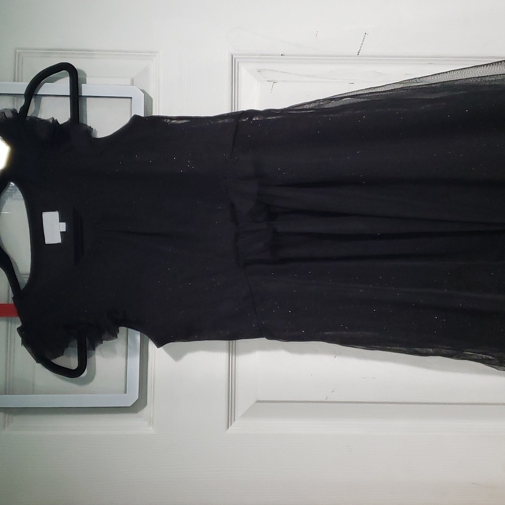 BCBG Little Girls Black Sparkle Tulle Dress